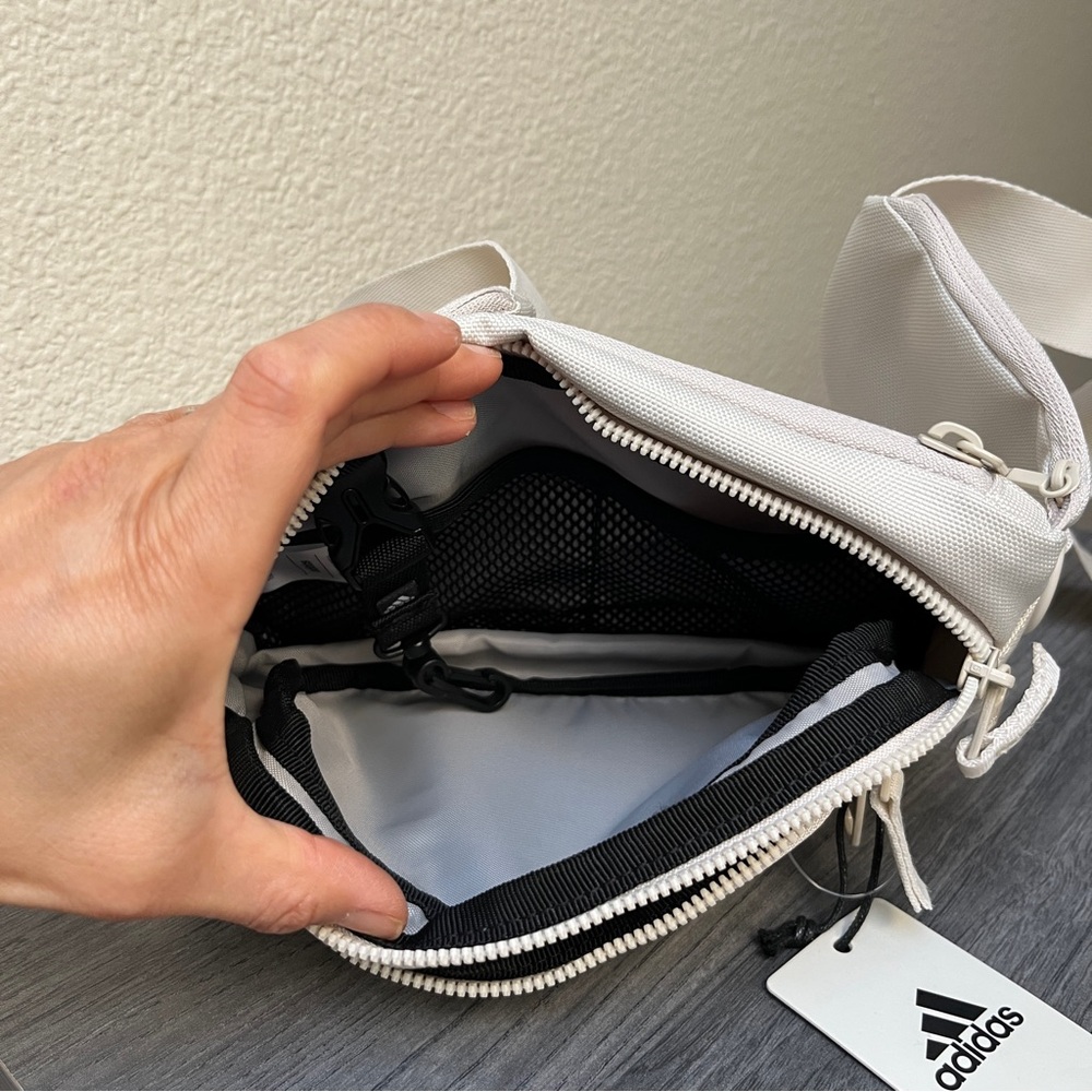 NWT adidas Sling Crossbody Waist Bag, Beige - Picture 4 of 7